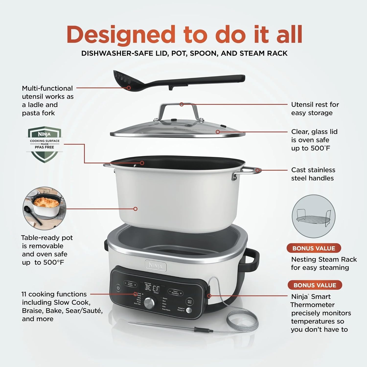 Ninja PossibleCooker PRO 11-in-1 Smart Cooker (The Ultimate Space-Saving Multi-Cooker)