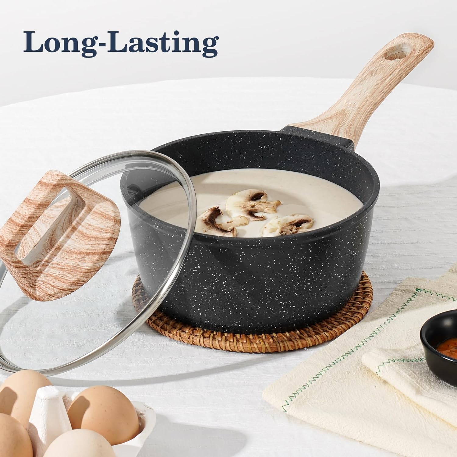 SODAY 12-Piece Healthy Granite Cookware Set(Toxin-Free & Non-Stick)
