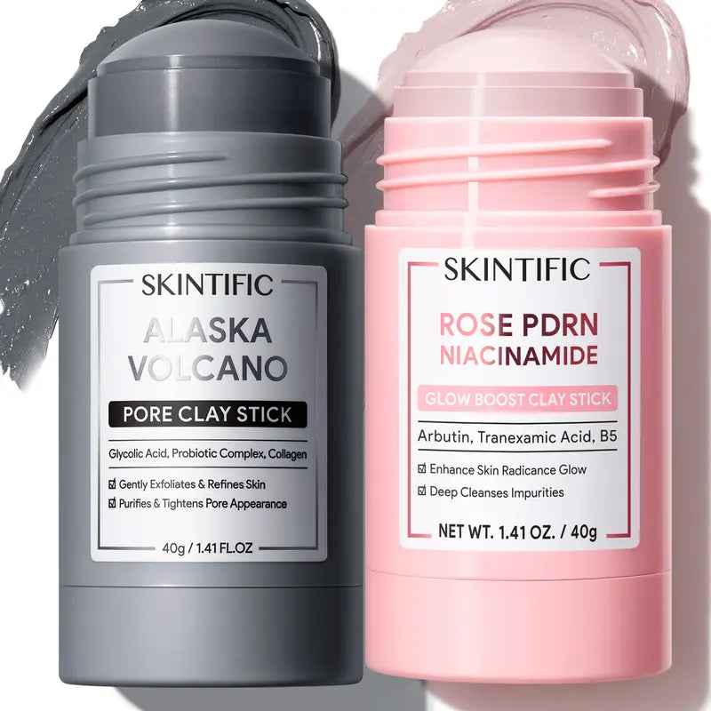 SKINTIFIC™ Mugwort & Volcano Clarifying Clay Stick Combo(2-Pack)