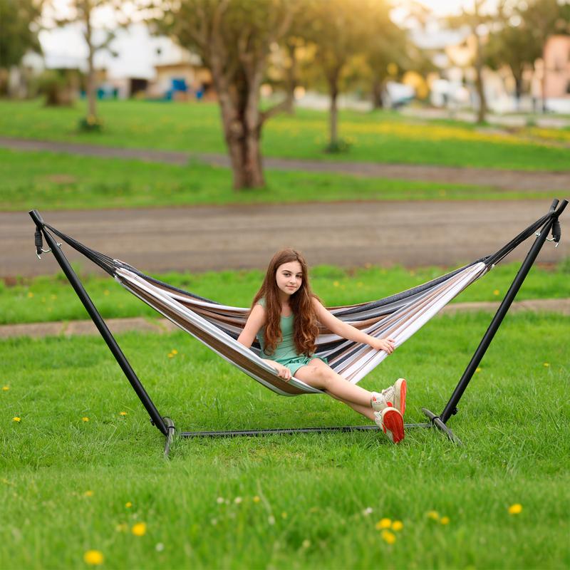 Freestanding Luxury Garden Hammock (Anti-Roll Balance System & Carry Bag)