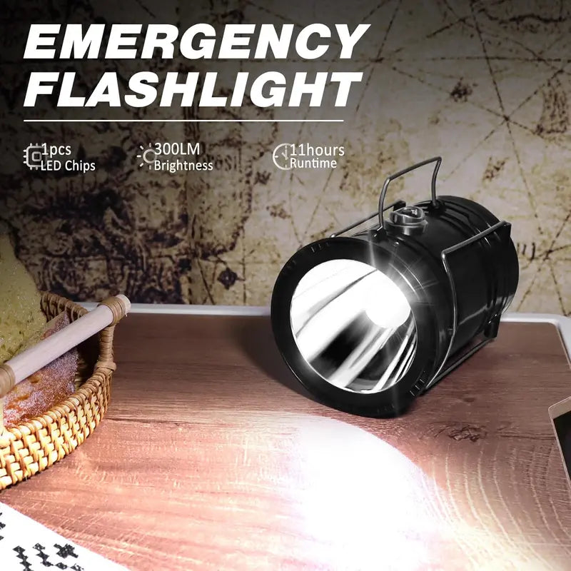 Solar Rechargeable LED Camping Lantern (4-Pack)