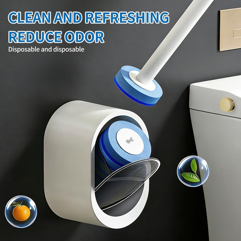 SOPAMI Disposable Toilet Brush Kit | No-Touch Cleaning with 32 Refill Heads – Rotating Head for Under-Rim & Corners, Perfect for Home & Caravan
