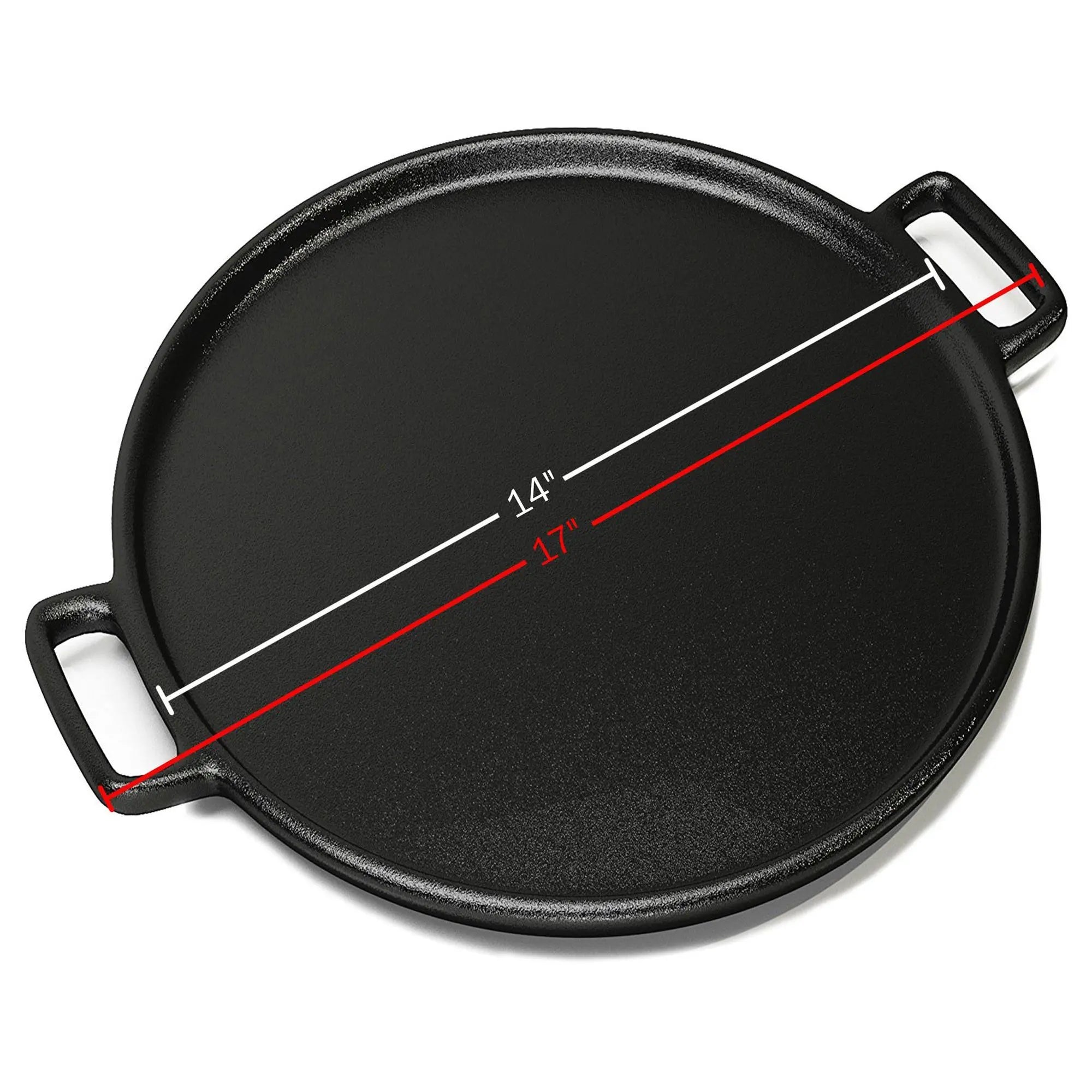 Home-Complete 14" Cast Iron Pizza Pan | Crispy Crust, Even Heat – Oven & Grill Safe, Perfect for Homemade Pizzas