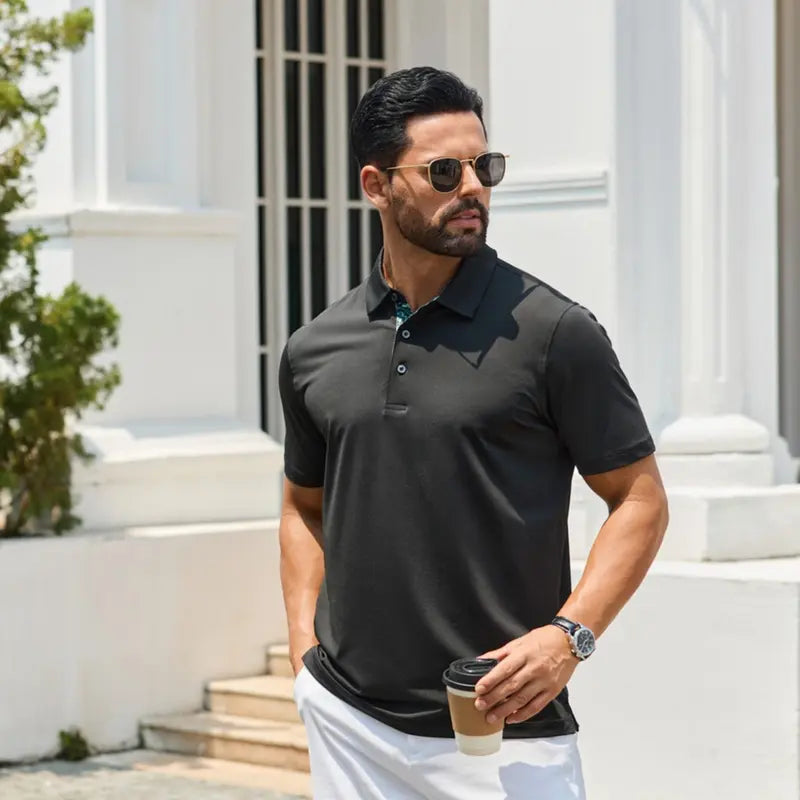 3-Pack Men's Breathable Smart Casual Polo Shirts