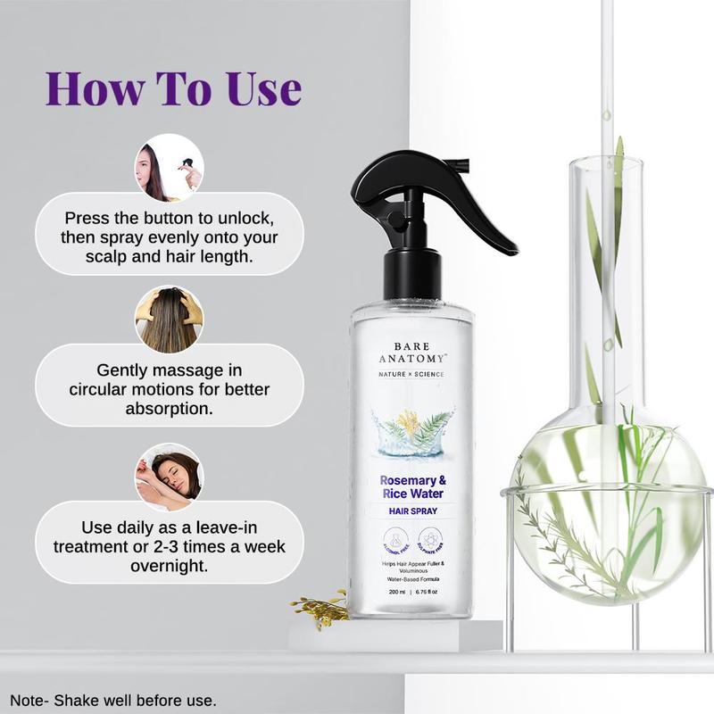 Bare Anatomy Rosemary & Rice Water Mist (Fast-Absorbing & Non-Greasy)