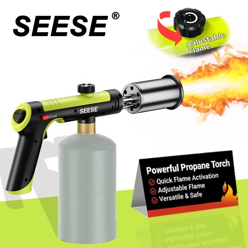 SEESE Propane Torch | Adjustable Flame with Safety Lock – Searing Steak, Lighting BBQs, Charcoal & Fireplaces
