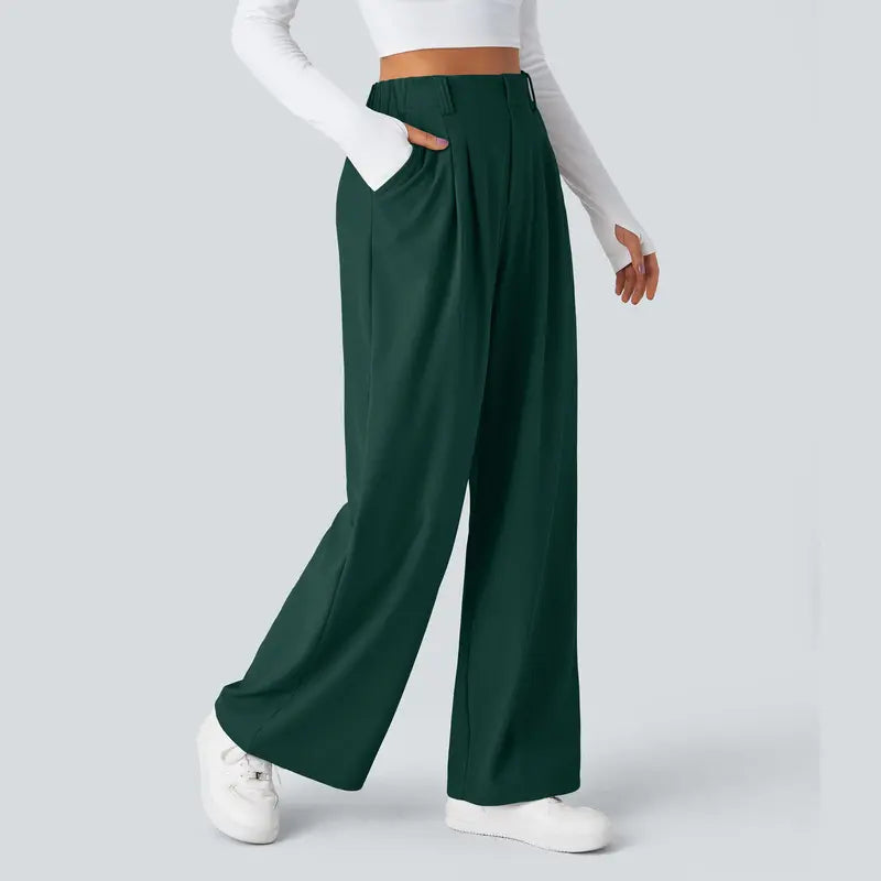 Halara™ Flex Basic Wide-Leg Trousers with Pockets