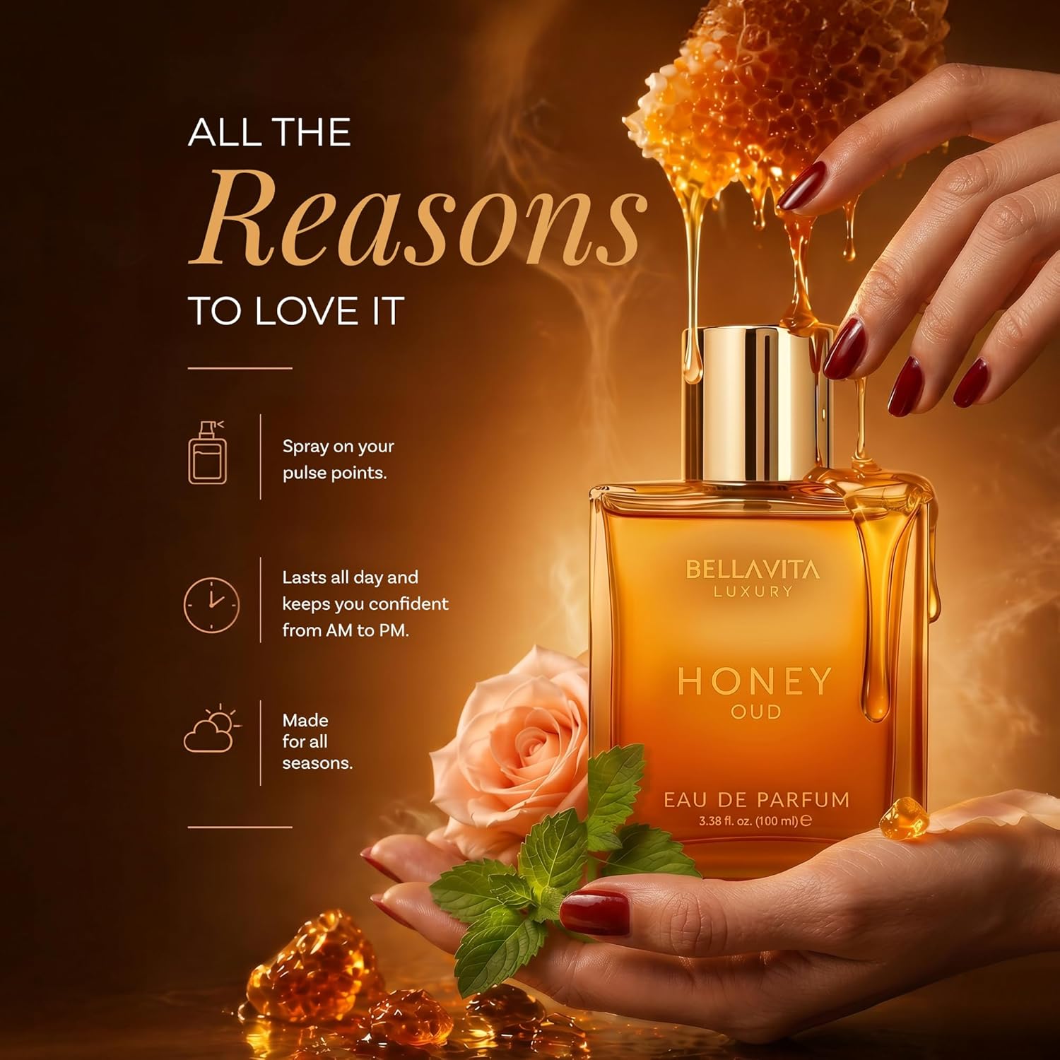 Bella Vita Luxury Honey Oud Oud EDP (Warm Vanilla, Patchouli & Bergamot)