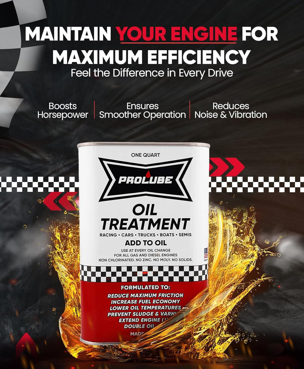 Prolube Oil Treatment | Reduces Friction & Fuel Consumption – Engine Protection for Cars, 4WDs, Boats & Trucks