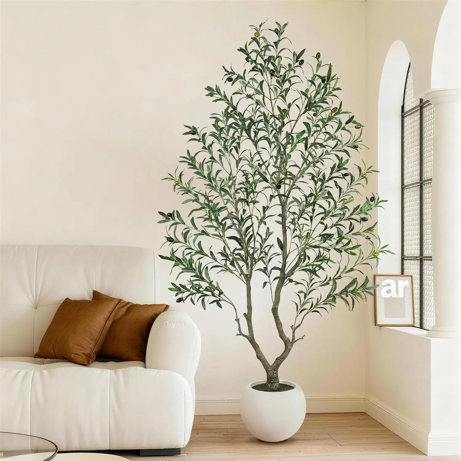 Premium Faux Olive Tree with Thick Natural Trunk (150cm - 240cm Deluxe Plant)