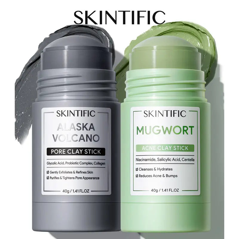 SKINTIFIC™ Mugwort & Volcano Clarifying Clay Stick Combo(2-Pack)