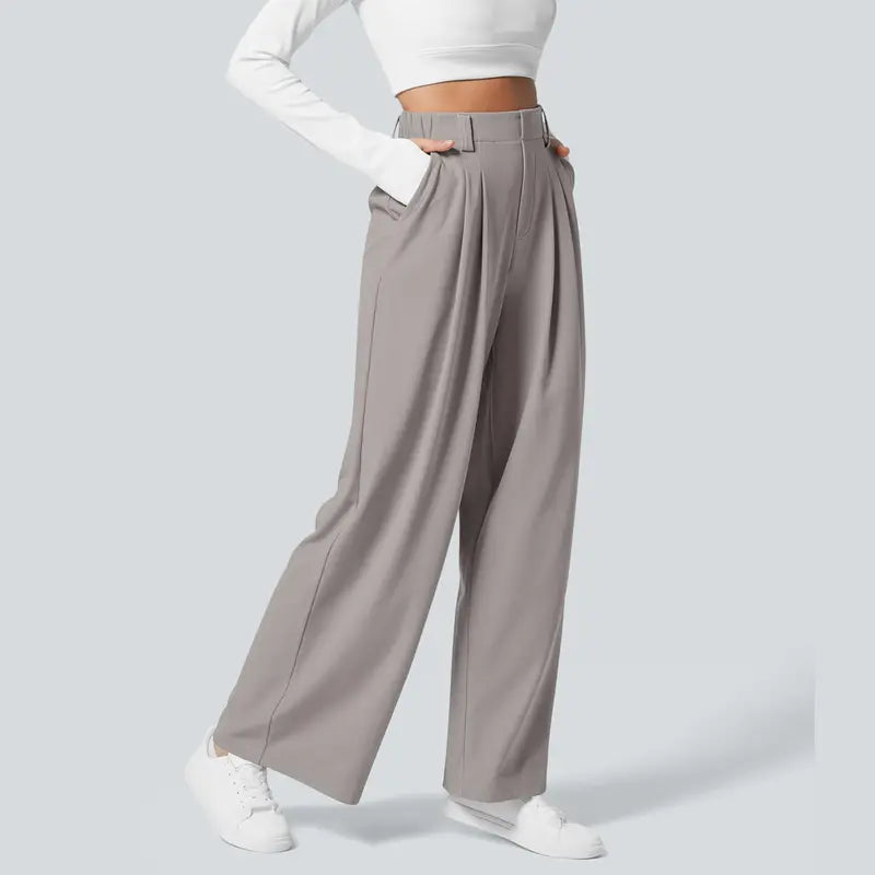 Halara™ Flex Basic Wide-Leg Trousers with Pockets