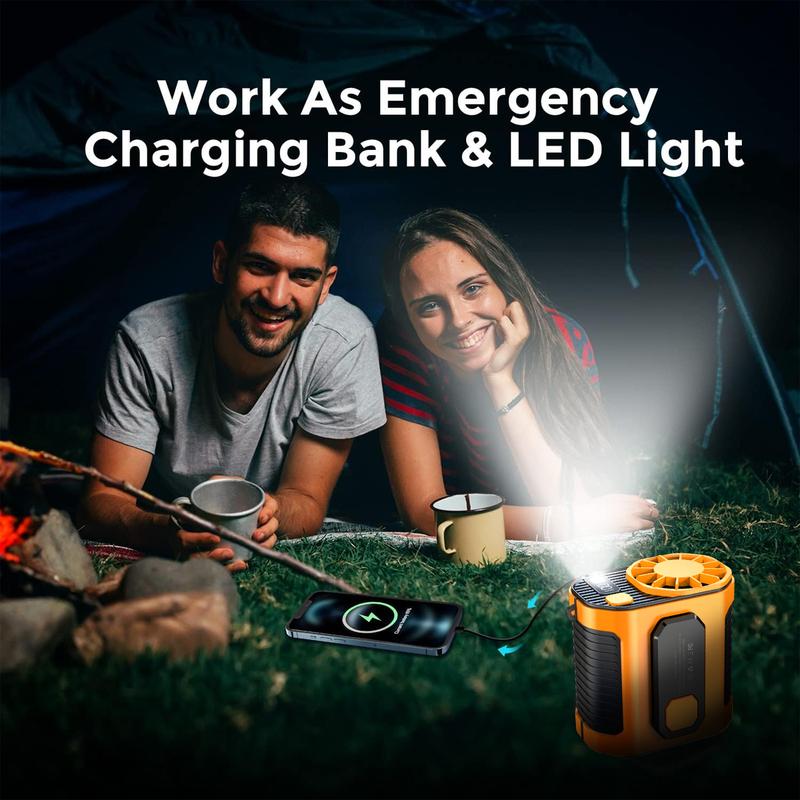 PADOX Wearable Waist Fan | 5000mAh Rechargeable with 10 Speeds & USB Power Bank – Hands-Free Cooling for Work, Travel & Outdoors