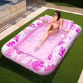 Sloosh Extra Large Inflatable Tanning Pool Float | 4-in-1 Lounge with Cup Holder & Pillow – Perfect for Pool, Beach & Backyard Parties