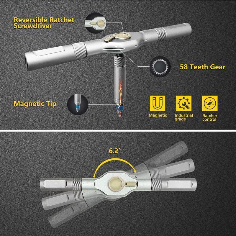 SEESE 24-in-1 DIY Screwdriver Set | Magnetic, Ratchet & Compact – Interchangeable Bits, Portable Tool Kit for Home Repairs