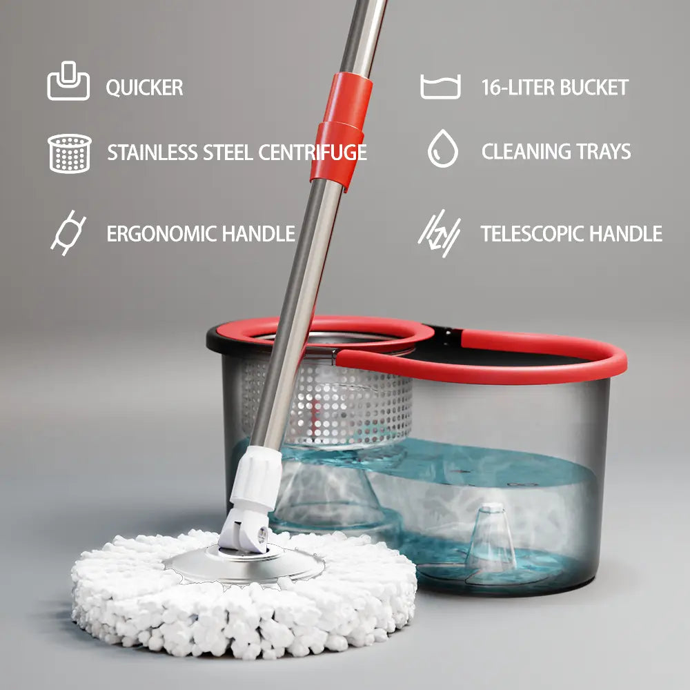 Spin Mop & Bucket Set with Hands-Free Wringer