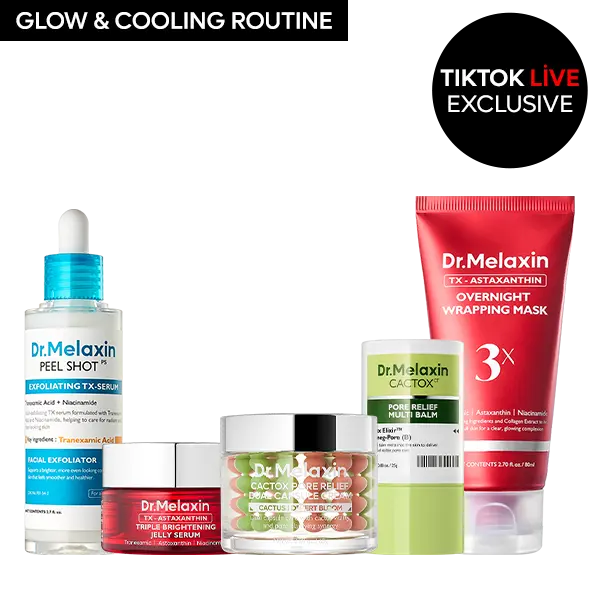 [Dr.Melaxin Official] 5-Step Glow & Cooling Routine Set | Radiance, Pore Care & Cooling Support