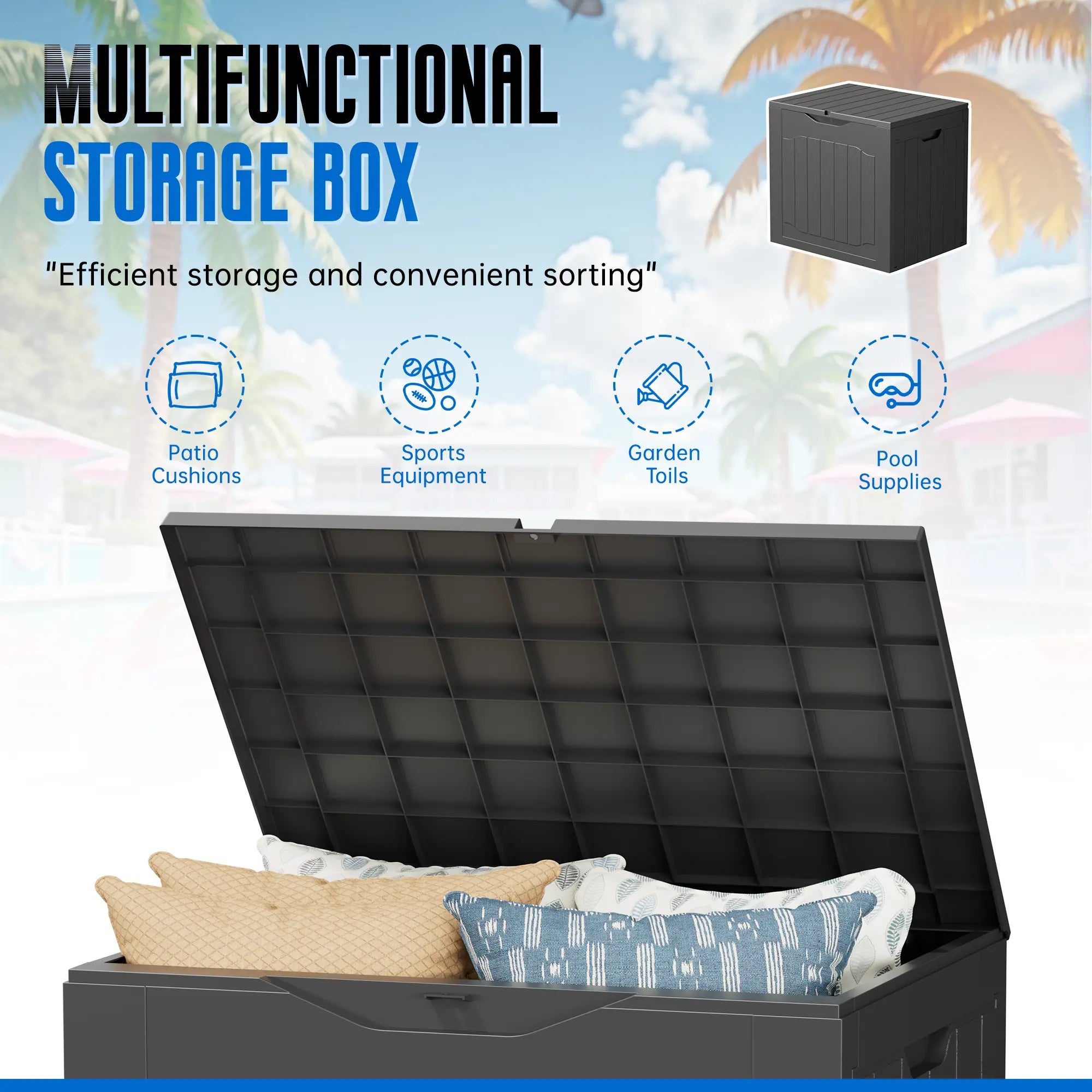All-Weather Weatherproof Patio Deck Box (132L Lockable Parcel Delivery Station)