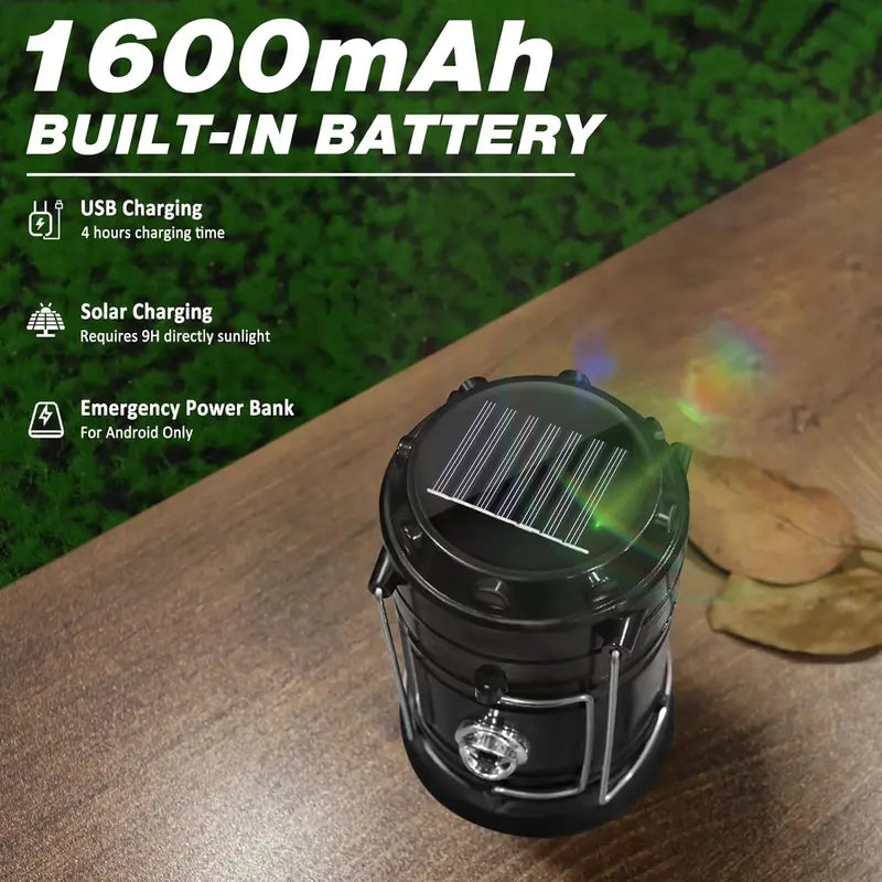 Solar Rechargeable LED Camping Lantern (4-Pack)