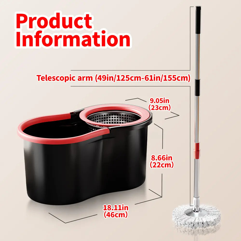 Spin Mop & Bucket Set with Hands-Free Wringer