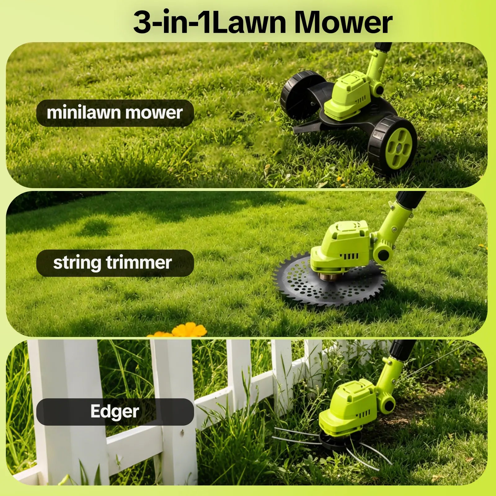 SEESE™ 3-in-1 Cordless Lawn Mower & Trimmer Kit