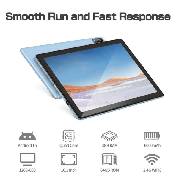 10.1-Inch Android 15 Tablet Pro (All-in-One Accessories Pack Included)