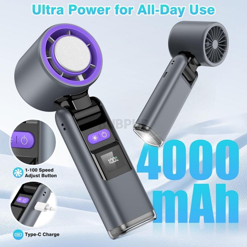 Ultra-Powerful Mini Turbo Fan (Pocket-Sized Commuter Cooling & 5 Speeds)