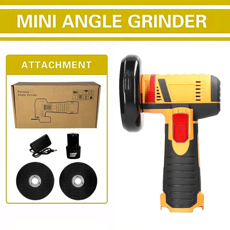 12V Cordless Mini Brushless Angle Grinder Kit (with 2x Batteries)