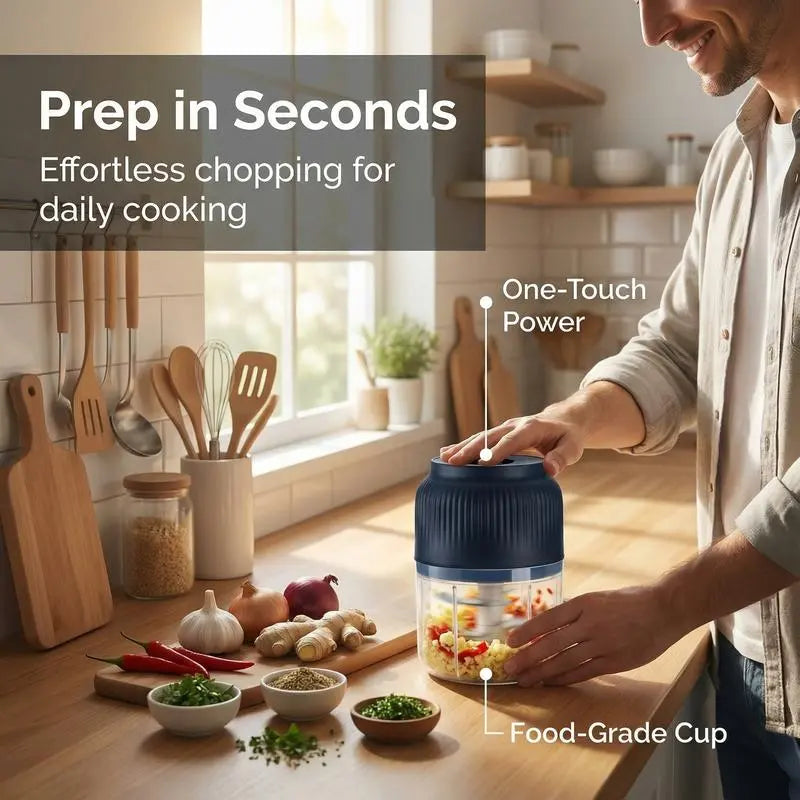 USB Rechargeable Mini Food & Garlic Chopper