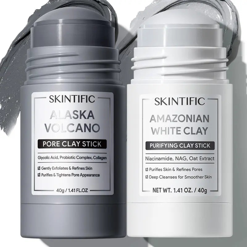 SKINTIFIC™ Mugwort & Volcano Clarifying Clay Stick Combo(2-Pack)