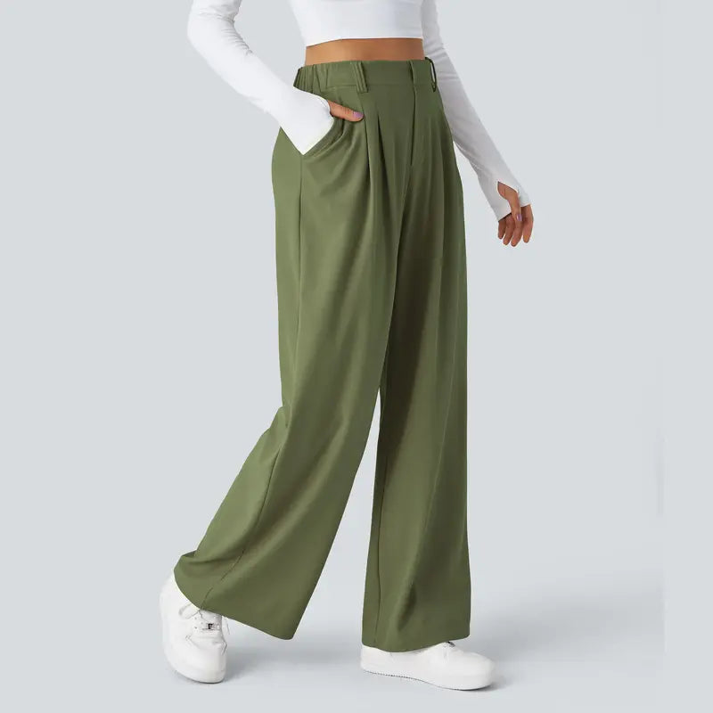Halara™ Flex Basic Wide-Leg Trousers with Pockets