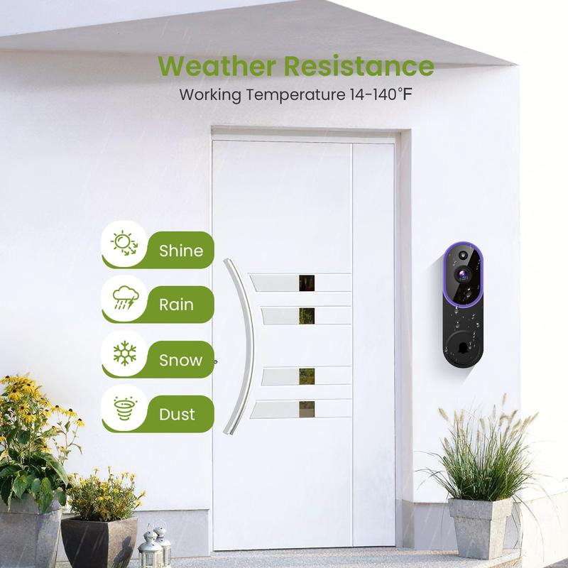 Wireless 1080P Video Doorbell Camera with AI Detection