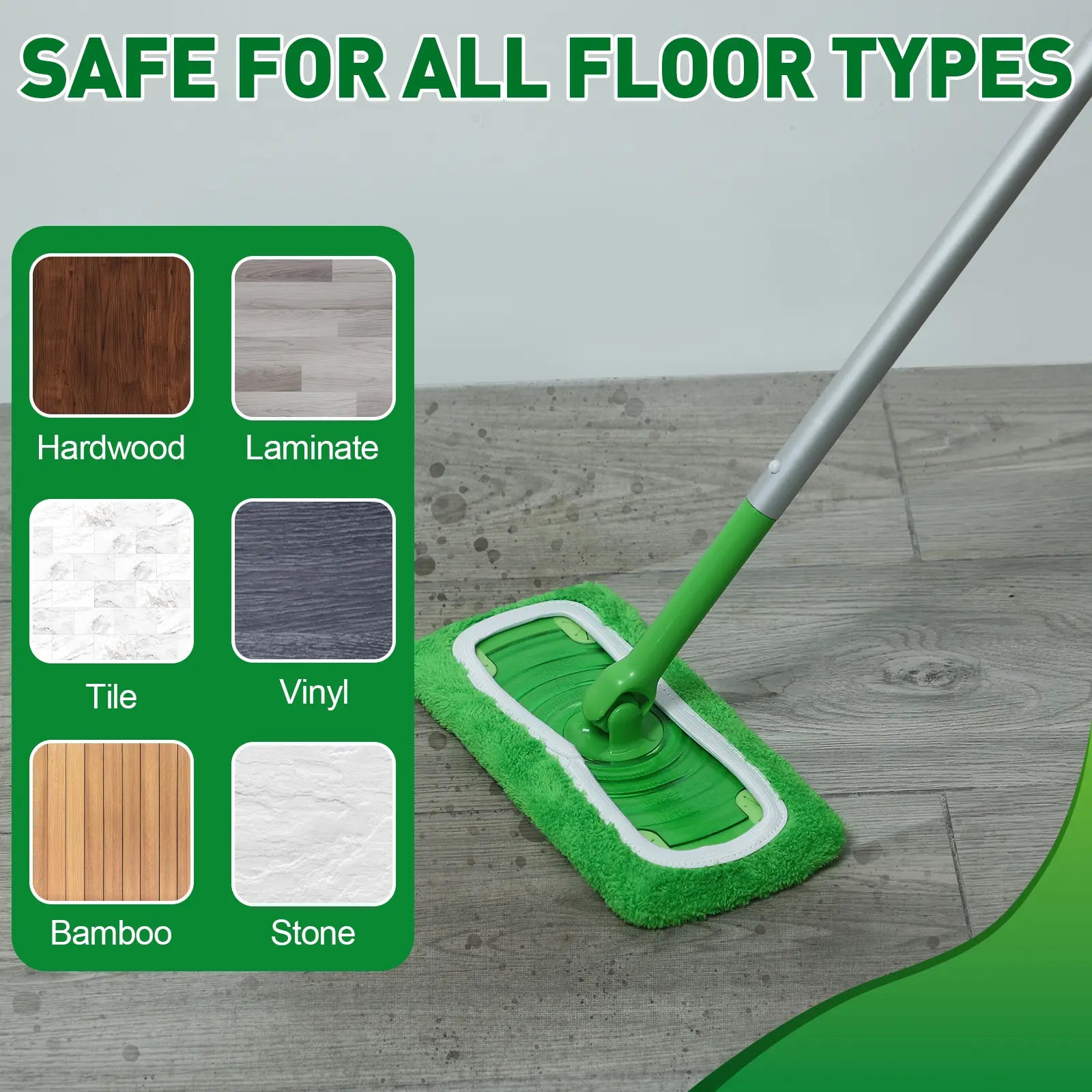 8-Pack Microfiber Mop Pads Compatible with Swiffer Sweeper – Reusable Wet & Dry Flat Mop Refills – Washable, for All Floor Types