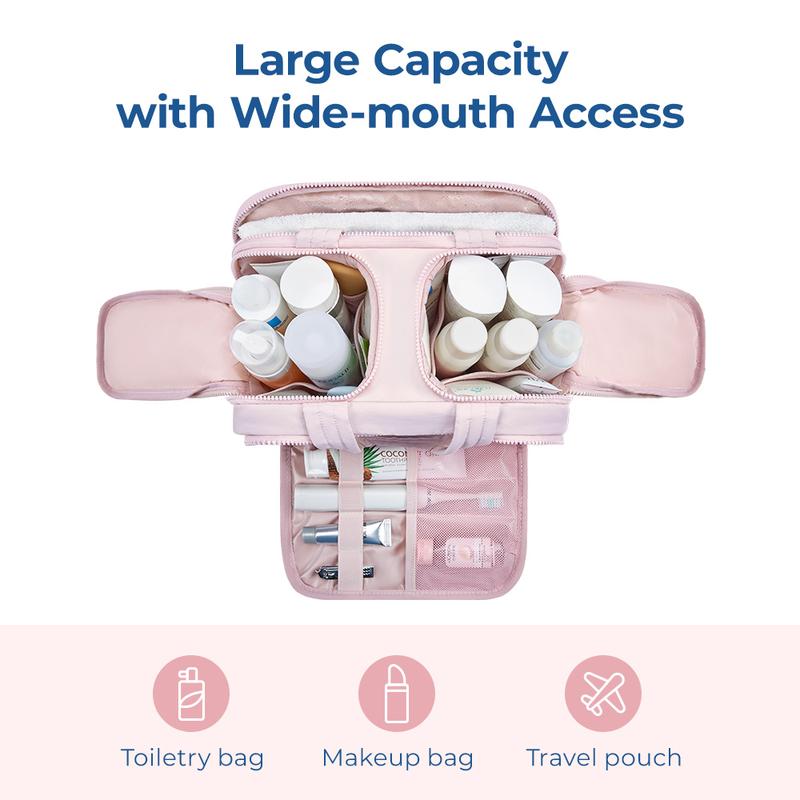 BAGSMART 4-in-1 Puffy Travel Toiletry Bag | Large-Capacity Organiser with Handle – Perfect for Makeup, Brushes & Holiday Essentials