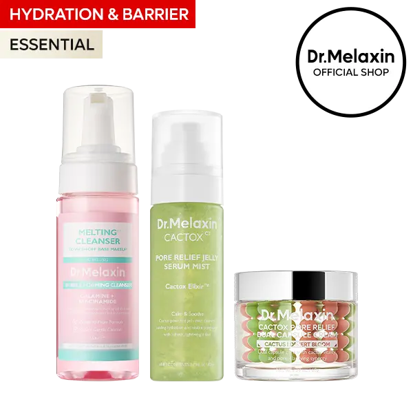 [Dr.Melaxin Official] 3-Step Essential Hydration, Barrier & Pore Care Routine Set | Complete Skin Moisture Bundle