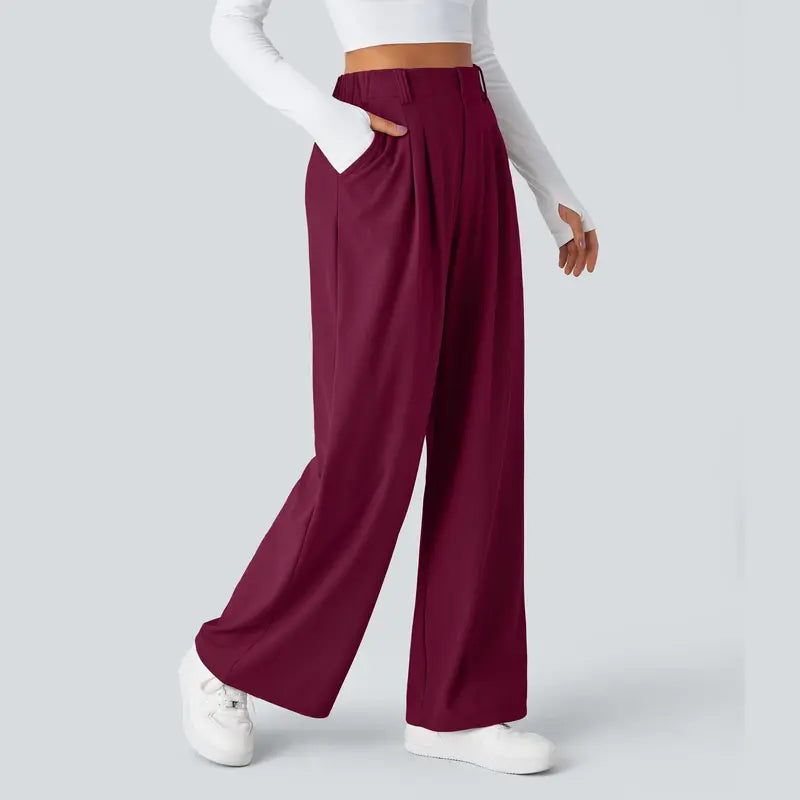 Halara™ Flex Basic Wide-Leg Trousers with Pockets
