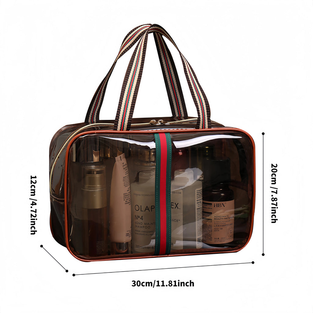3-Pack Retro Vanity Makeup Bag Set | Large-Capacity, Waterproof & Transparent – Travel Storage for Toiletries, Skincare & Cosmetics