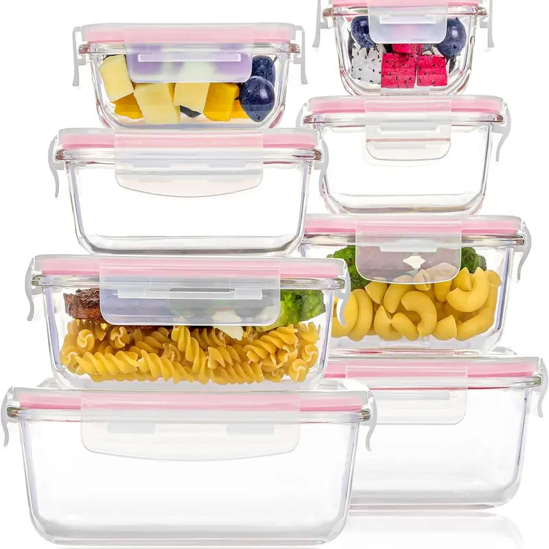Premium Borosilicate Glass Food Storage Containers (8-Pack)