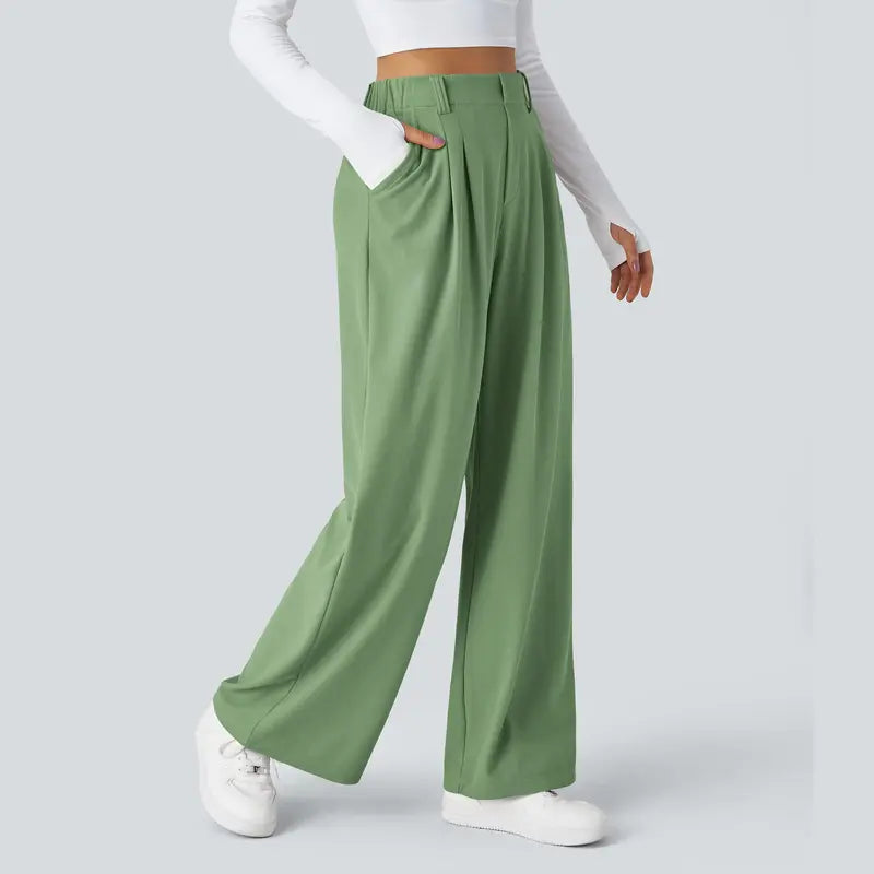 Halara™ Flex Basic Wide-Leg Trousers with Pockets