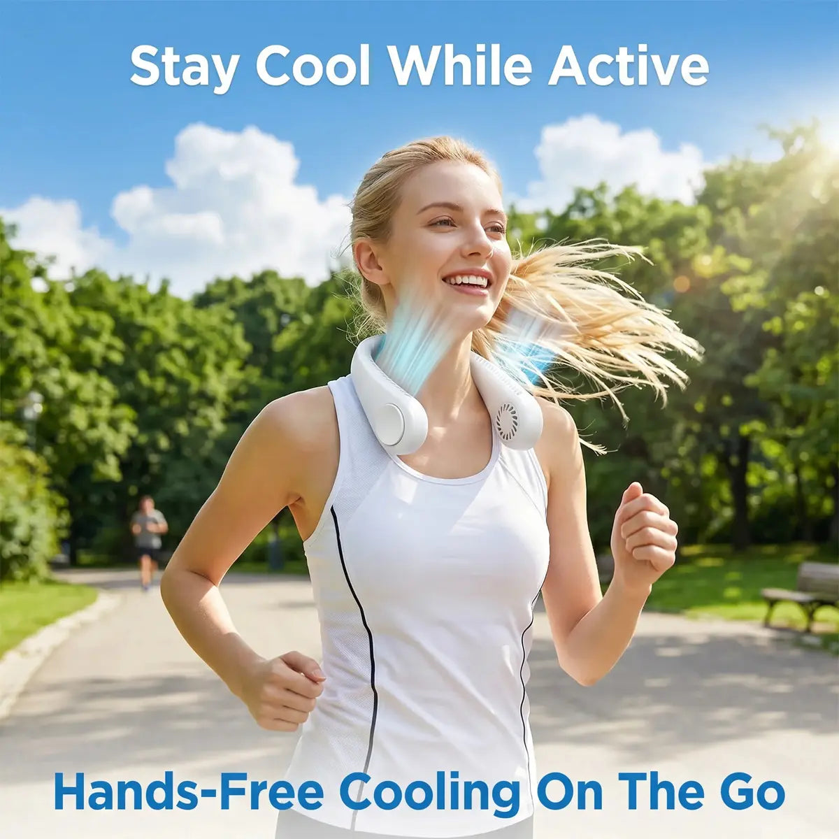 Ultra-Lightweight Bladeless Neck Fan (Hands-Free 360° Cooling Airflow)