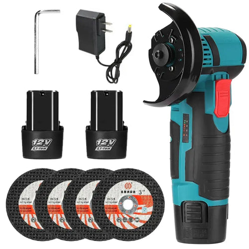 12V Cordless Mini Brushless Angle Grinder Kit (with 2x Batteries)