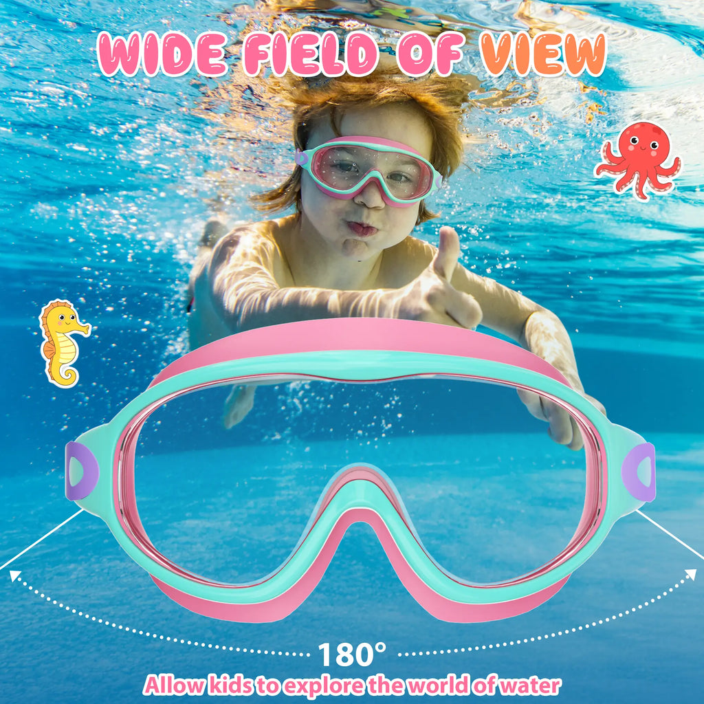 MARISUN Kids Swim Goggles 2 Pack | UV Protection & Anti-Fog for Ages 3-15 – Includes Earplugs & Nose Clip