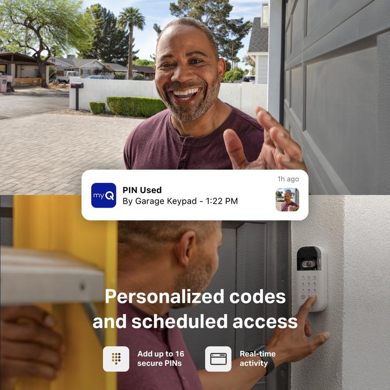 myQ Wireless Smart Garage Video Keypad (Remote Access & Live View Camera)