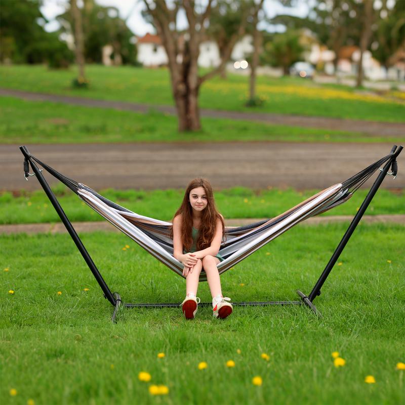 Freestanding Luxury Garden Hammock (Anti-Roll Balance System & Carry Bag)