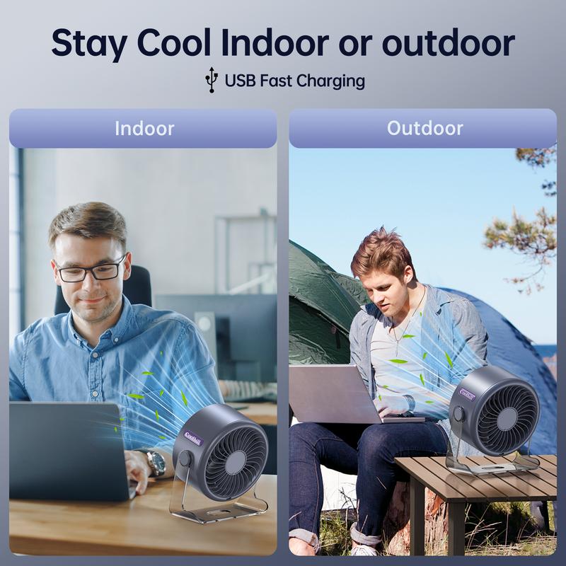 Coolhill Turbo Desk Fan | 100-Speed Digital Display – Rechargeable, Low Noise & Portable for Office, Bedroom & Travel