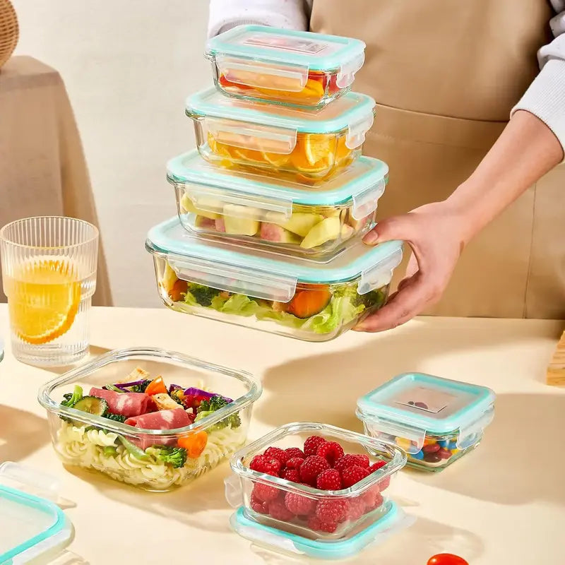 Premium Borosilicate Glass Food Storage Containers (8-Pack)