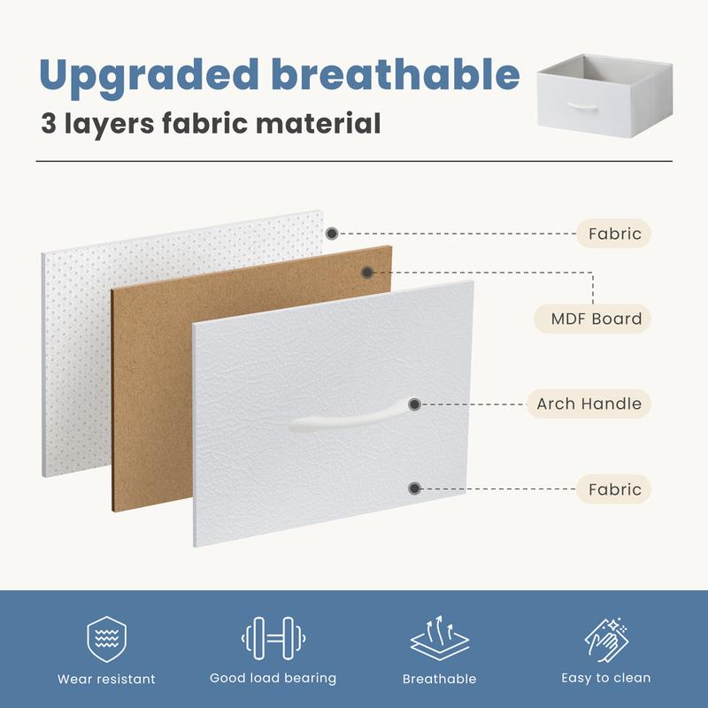 Sleek 5-Drawer Storage Tower (Space-Saving Fabric Chest for Clothes & Closets)