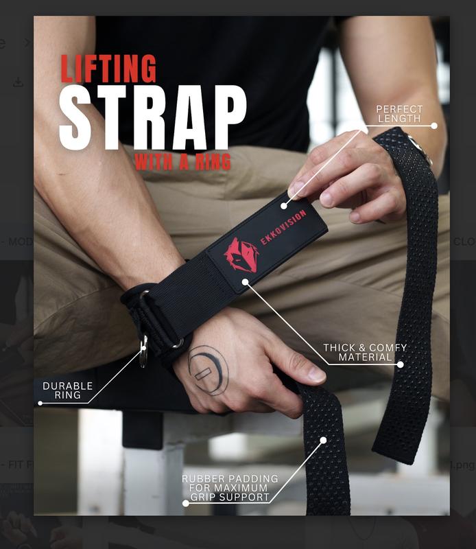 EKKO Lifting Straps | Heavy-Duty Weightlifting Pull Straps for Deadlifts, Pull-Ups & Rows – Gym Essential