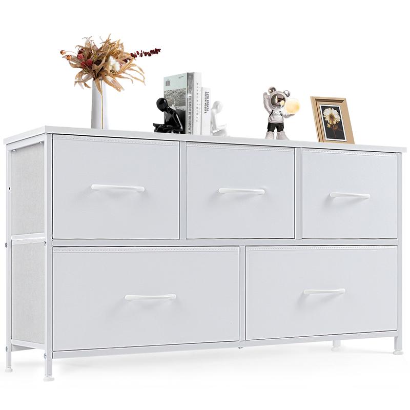 Sleek 5-Drawer Storage Tower (Space-Saving Fabric Chest for Clothes & Closets)