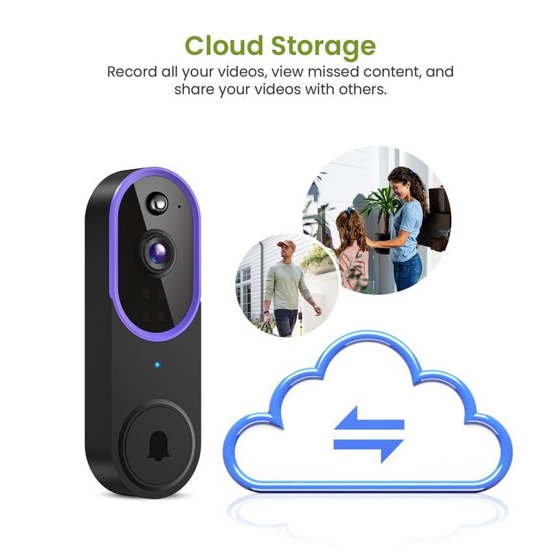 Wireless 1080P Video Doorbell Camera with AI Detection